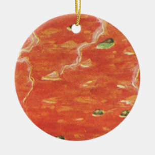 Ouderwets eten, warme kom tomatensoep met erwten keramisch ornament