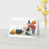 Ouderwets Halloween, Heks Kaart (Gele Bloem)