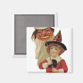 Ouderwets Halloween Meisje Magneet (Voorkant / Achterkant)
