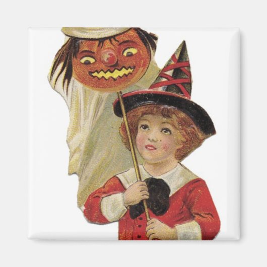 Ouderwets Halloween Meisje Magneet (Voorkant)