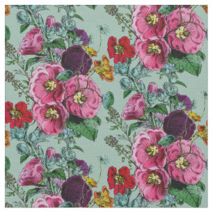 Ouderwets Hollyhock zomer boeket Stof