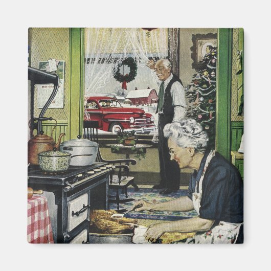 Ouderwets  Home Keuken Vakantie Magneet (Voorkant)