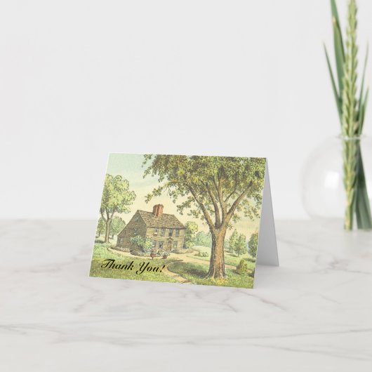 Ouderwets huis, "Dank je!" Kaart (Voorkant)