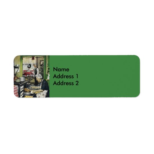 Ouderwets  Huis Kerst Etiket (Voorkant)