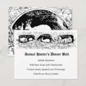 Ouderwets Hunter's Ball Game Diner Menu Kaart (Voorkant / Achterkant)