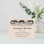 Ouderwets Hunter's Ball Game Diner Menu Kaart (Staand voorkant)
