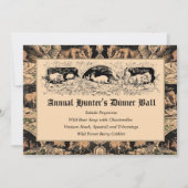 Ouderwets Hunter's Ball Game Diner Menu Kaart (Voorkant)