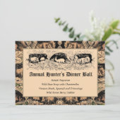 Ouderwets Hunter's Ball Game Diner Menu Kaart (Staand voorkant)