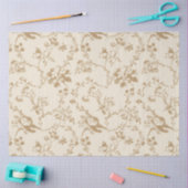 Ouderwets ivoor met bruine bloemen tissuepapier (Craft)