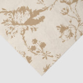 Ouderwets ivoor met bruine bloemen tissuepapier (Detail)