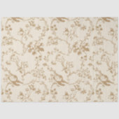 Ouderwets ivoor met bruine bloemen tissuepapier (Voorkant)