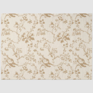 Ouderwets ivoor met bruine bloemen tissuepapier