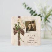 ouderwets Jubileum met rozen op verdoemenis Kaart (Staand voorkant)