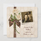 ouderwets Jubileum met rozen op verdoemenis Kaart (Voorkant)