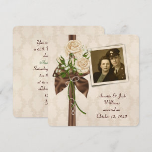 ouderwets Jubileum met rozen op verdoemenis Kaart