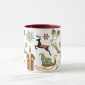 Ouderwets Kerst Afbeeldingen Mok (Midden)