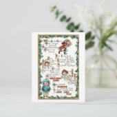 Ouderwets Kerst, Cartoon Feestdagenkaart (Staand voorkant)