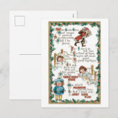 Ouderwets Kerst, Cartoon Feestdagenkaart (Voorkant / Achterkant)