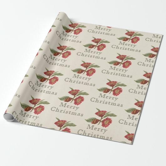 Ouderwets Kerst Rood & Groen Cadeaupapier (Uitgerold)