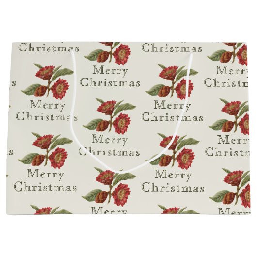 Ouderwets Kerst Rood & Groen Groot Cadeauzakje (Voorkant)