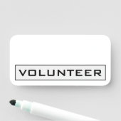 Ouderwets, klassiek "VRIJWILLIGER" naamplaatje (In situ)