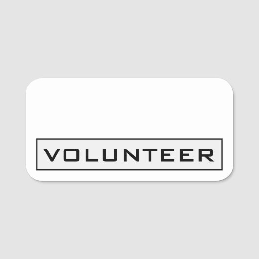 Ouderwets, klassiek "VRIJWILLIGER" naamplaatje (Voorkant)