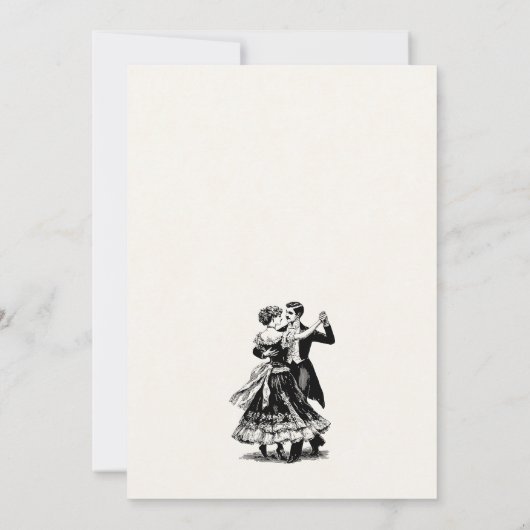  ouderwets koppel dansen bruiloft kaart (Achterkant)