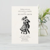  ouderwets koppel dansjubileum kaart (Staand voorkant)