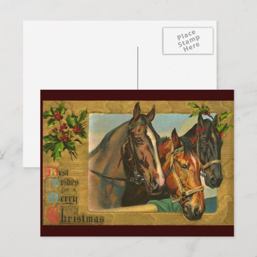 Ouderwets land Vrolijk kerstfeest Feestdagenkaart (Voorkant / Achterkant)