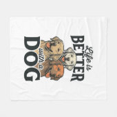 Ouderwets leven is beter met een hond Vectorontwer Fleece Deken (Voorkant (Horizontaal))