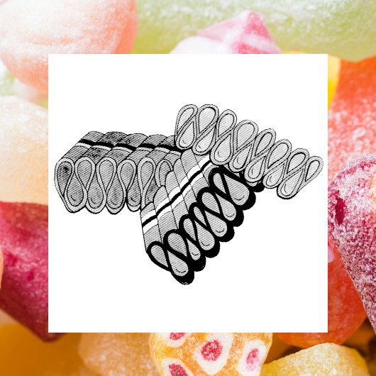 Ouderwets lint Snoep Christmas Sweet Shop Rubberstempel