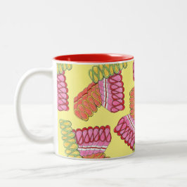 Ouderwets lint Snoep kerstsnoepjes Tweekleurige Koffiemok