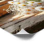 Ouderwets melkblik met daisy boeket perfect poster (Hoek)
