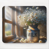 Ouderwets melkblik met madeliefjes muismat (Voorkant)