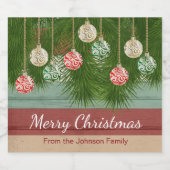 Ouderwets Merry Christmas Decoration Design Bier Etiket (Enkel label)