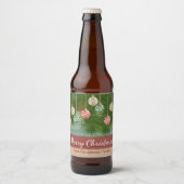 Ouderwets Merry Christmas Decoration Design Bier Etiket (Voorkant)