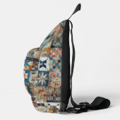 Ouderwets Patchwork Quilt Sling Bag (Rechts)