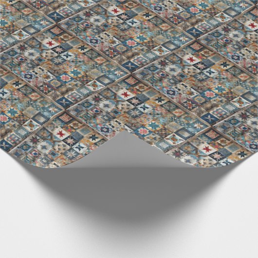Ouderwets Patchwork Quiltontwerp Cadeaupapier (Hoek)
