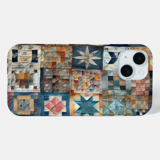 Ouderwets Patchwork Quiltontwerp Case-Mate iPhone Case (Achterkant (horizontaal))