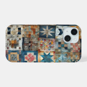 Ouderwets Patchwork Quiltontwerp iPhone 15 Case (Achterkant horizontaal)