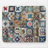 Ouderwets Patchwork Quiltontwerp Muismat (Voorkant)