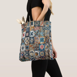 Ouderwets Patchwork Quiltontwerp Tote Bag