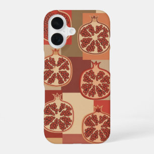 Ouderwets patroon met gestileerde granaatappels iPhone 16 hoesje