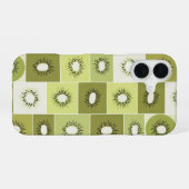 Ouderwets patroon met plakjes kiwi iPhone 16 hoesje (Achterkant horizontaal)