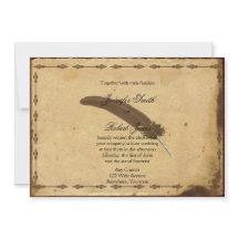 Ouderwets perkament Quill bruiloft uitnodiging