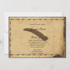 Ouderwets perkament Quill bruiloft uitnodiging