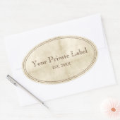 ouderwets perkament uw privé-label ovaal ovale sticker (Envelop)