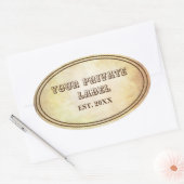 ouderwets perkament uw privé-label ovaal ovale sticker (Envelop)