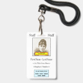 , ouderwets personeelslid Identificatie Badge (Voorzijde met lanyard)