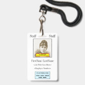 , ouderwets personeelslid Identificatie Badge (Achterkant met lanyard)